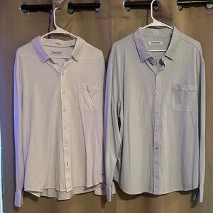 Tommy Bahama Men's Casual Button-Down Shirts - White and Light Blue
